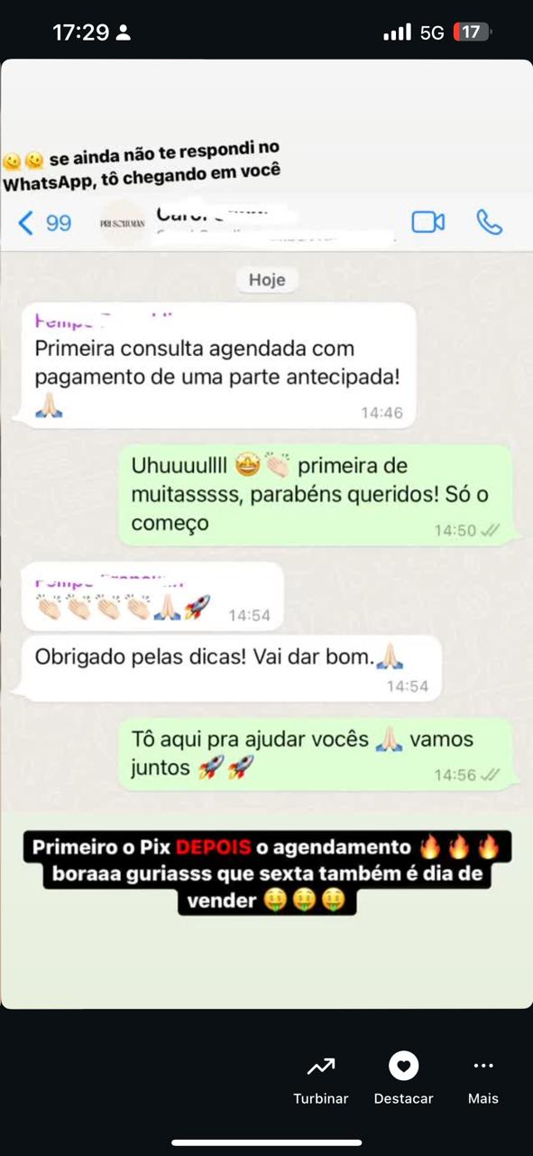 Depoimento — Primeira consulta agendada